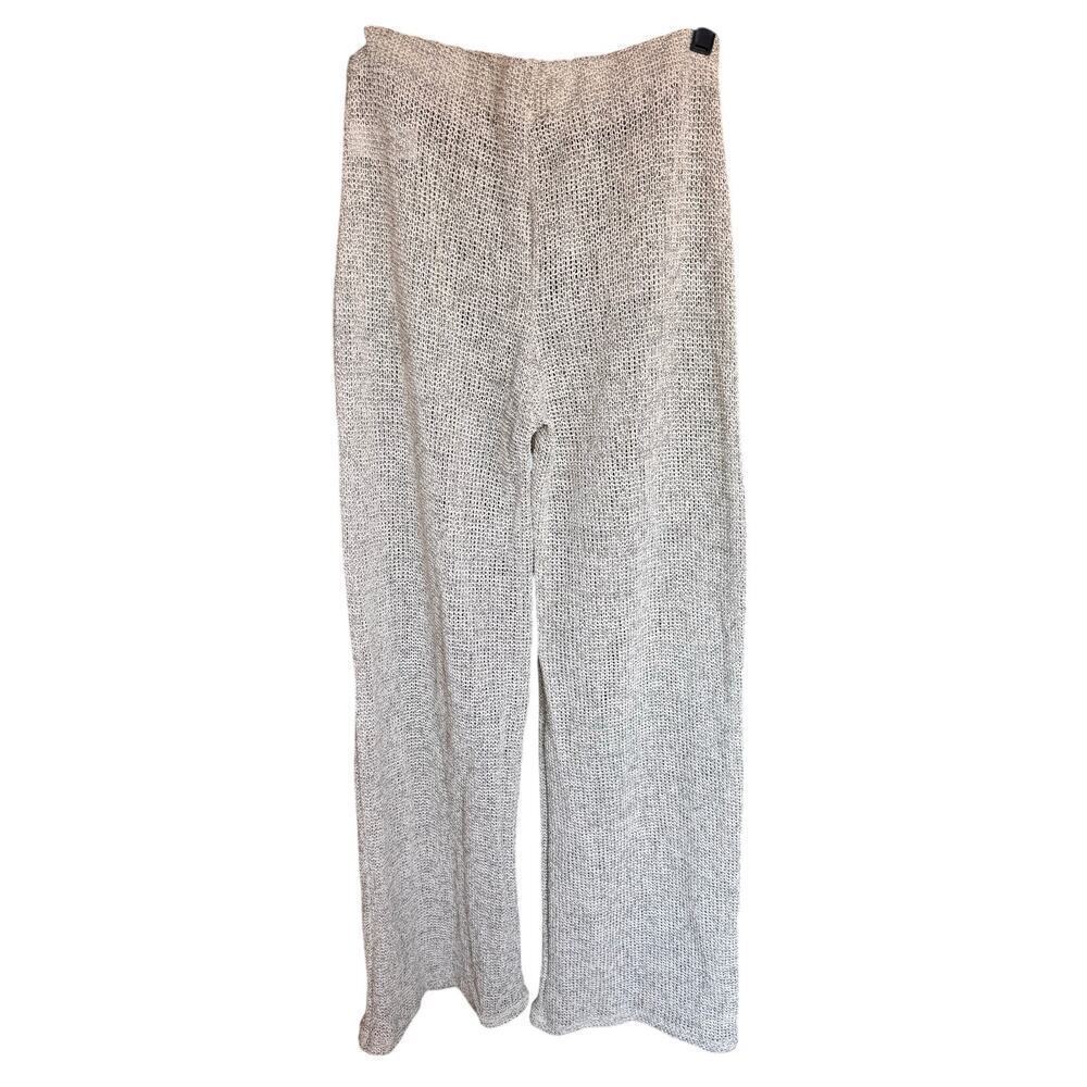 Zara Women’s Oatmeal Knit Wide Leg Pants Semi Sheer Lounge Casual Size Medium - Picture 4 of 15